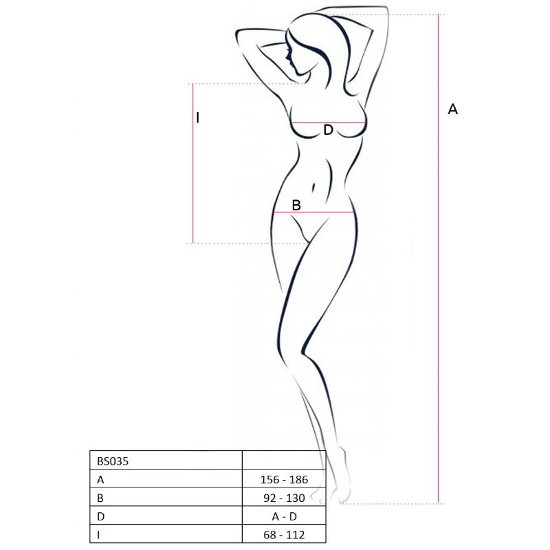 PASSION - WOMAN BS035 BODYSTOCKING BLANCO TALLA ÚNICA - Imagen 2