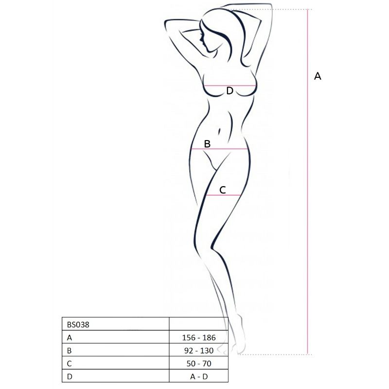 PASSION - WOMAN BS038 BODYSTOCKING BLANCO TALLA ÚNICA - Imagen 2