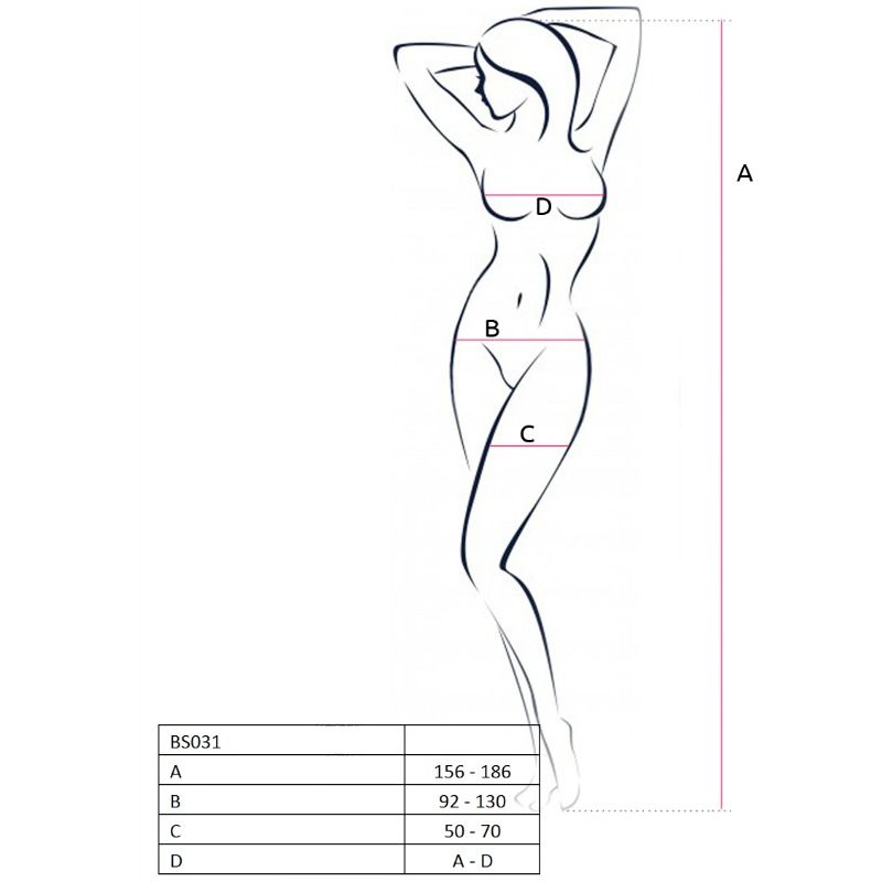 PASSION - WOMAN BS031 BODYSTOCKING ROJO TALLA ÚNICA - Imagen 2