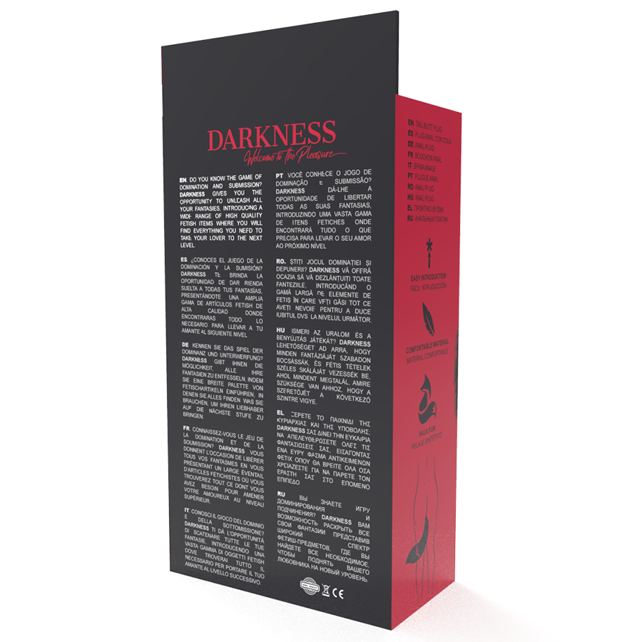 DARKNESS - PLUG ANAL SILVER 8 CM CON COLA NEGRO - Imagen 3