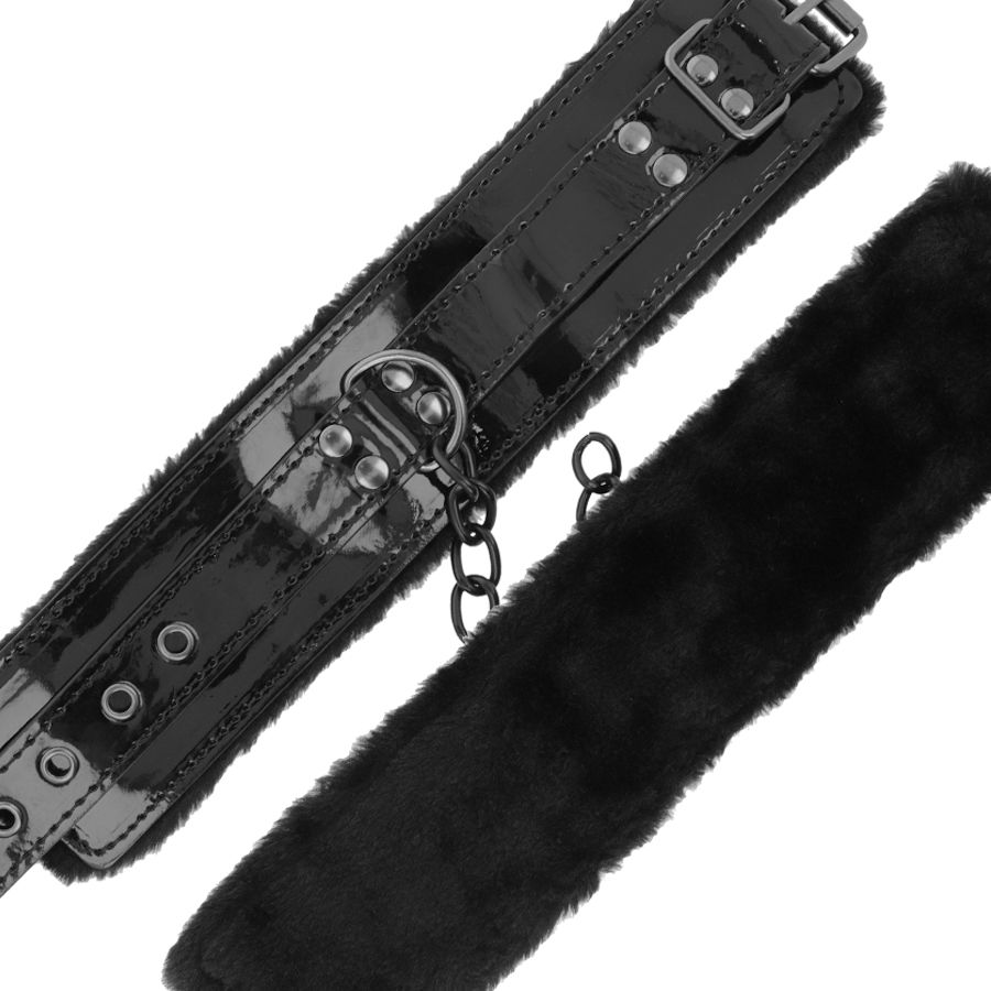 DARKNESS - ESPOSAS CUERO AJUSTABLES TOBILLOS NEGRO CON CANDADO - Imagen 3