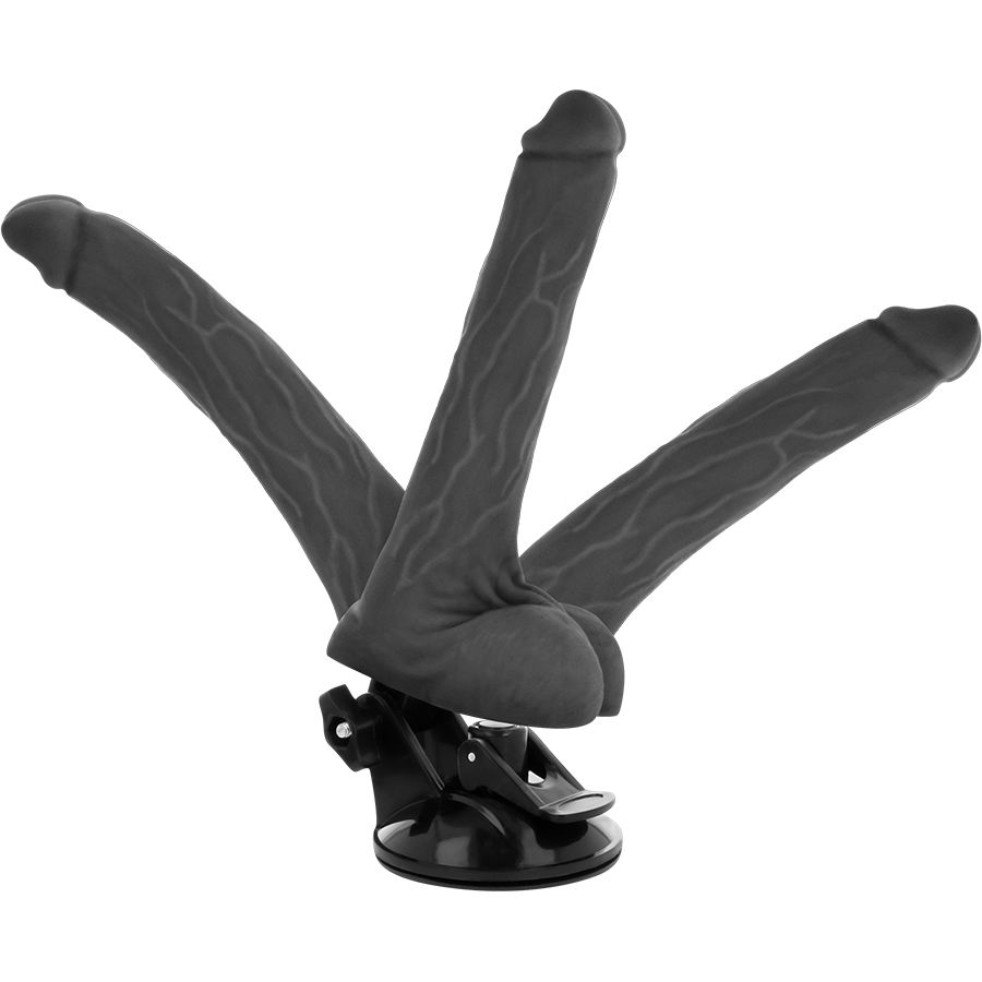 BASECOCK - VIBRADOR REALÍSTICO ARTICULABLE CONTROL REMOTO NEGRO 18.5 CM -O- 4 CM - Imagen 3