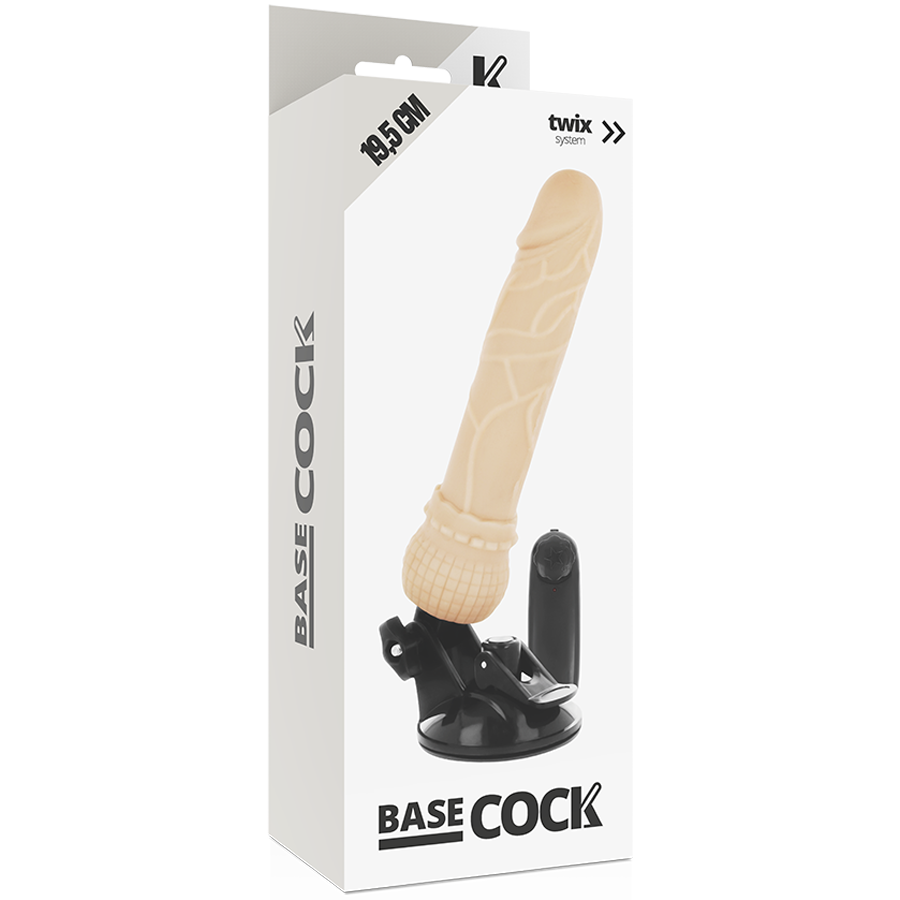 BASECOCK - VIBRADOR REALÍSTICO CONTROL REMOTO NATURAL 19.5 CM -O- 4 CM - Imagen 3