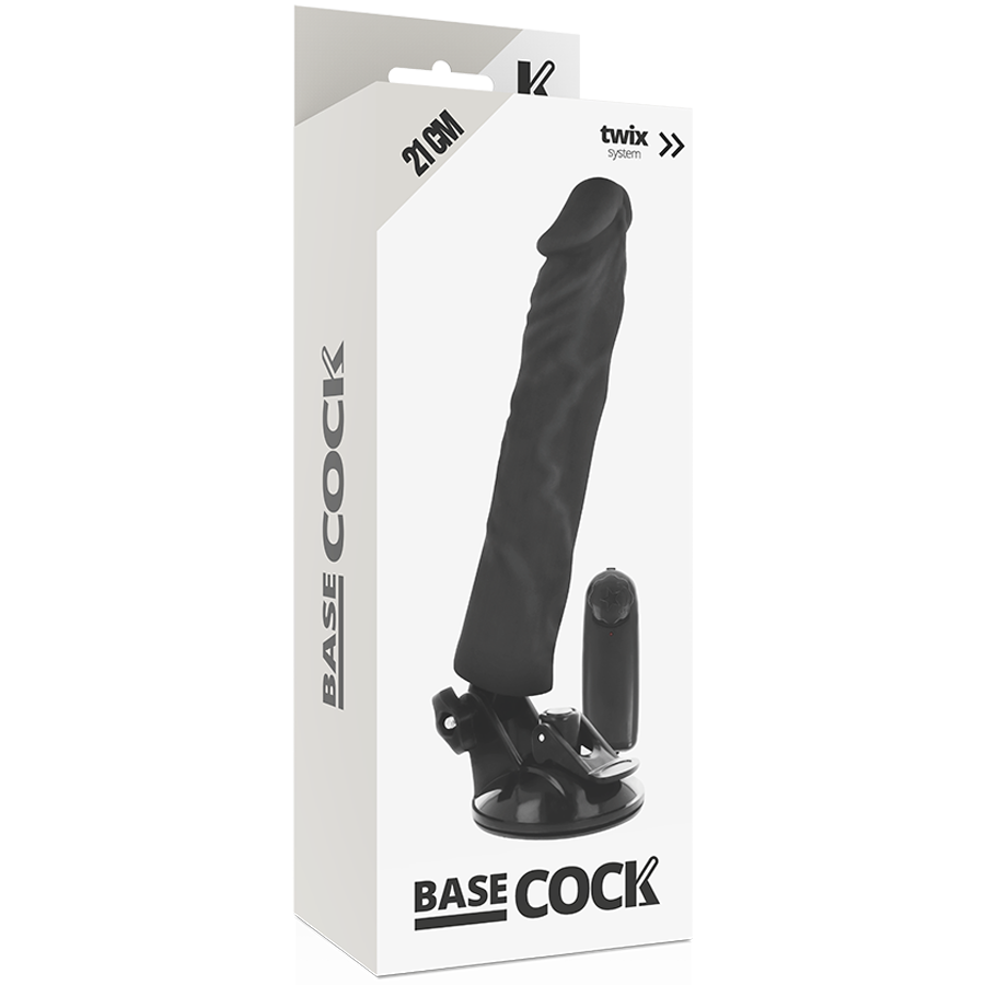 BASECOCK - VIBRADOR REALÍSTICO CONTROL REMOTO NEGRO 21 CM -O- 4 CM - Imagen 4