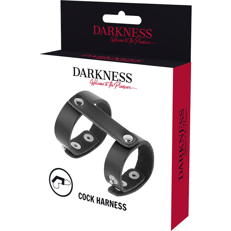 DARKNESS - ANILLO PENE Y TESTÍCULOS AJUSTABLE LEATHER - Imagen 3
