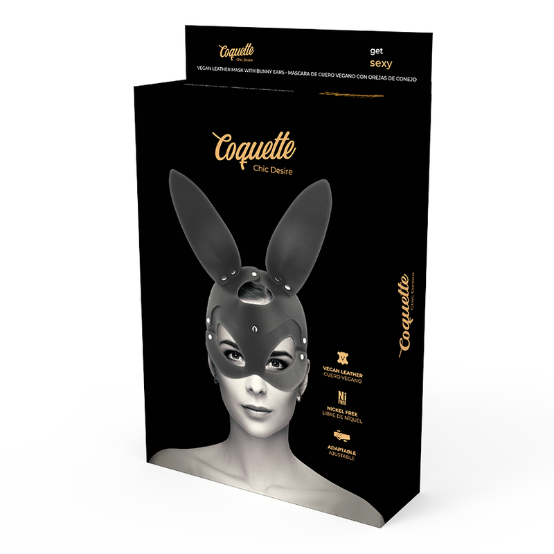 COQUETTE CHIC DESIRE - MÁSCARA CUERO VEGANO CON OREJAS DE CONEJO - Imagen 5