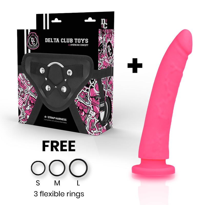 DELTA CLUB - TOYS ARNES + DILDO ROSA SILICONA MEDICA 17 CM -O- 3 CM - Imagen 9