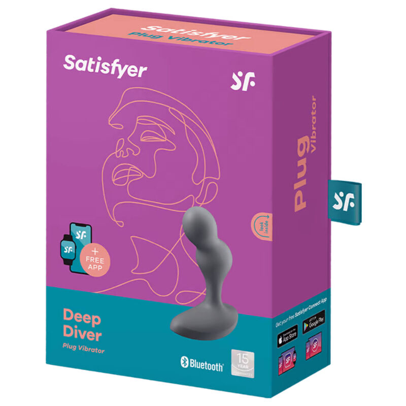 SATISFYER - APLICATIVO DE PLUGUE VIBRATÓRIO DEEP DIVER CINZA - Image 4
