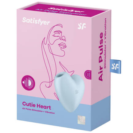 SATISFYER - CUTIE HEART ESTIMULADOR Y VIBRADOR AZUL - Imagen 4