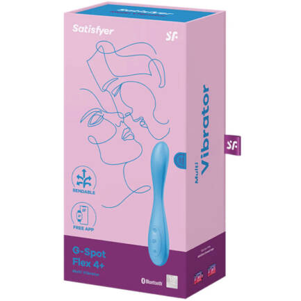 SATISFYER - G-SPOT FLEX 4+ MULTI VIBRADOR APP AZUL - Imagen 4