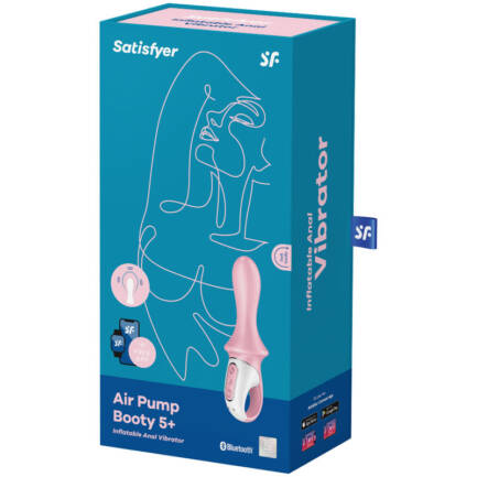 SATISFYER - AIR PUMP BOOTY 5+ VIBRADOR ANAL INFLABLE ROSA - Imagen 4