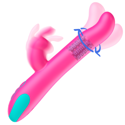 HAPPY LOKY - PLUTO RABBIT VIBRATOR  ROTATOR COMPATIBLE CON WATCHME WIRELESS TECHNOLOGY - Imagen 3