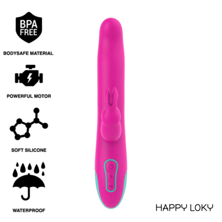 HAPPY LOKY - PLUTO RABBIT VIBRATOR  ROTATOR COMPATIBLE CON WATCHME WIRELESS TECHNOLOGY