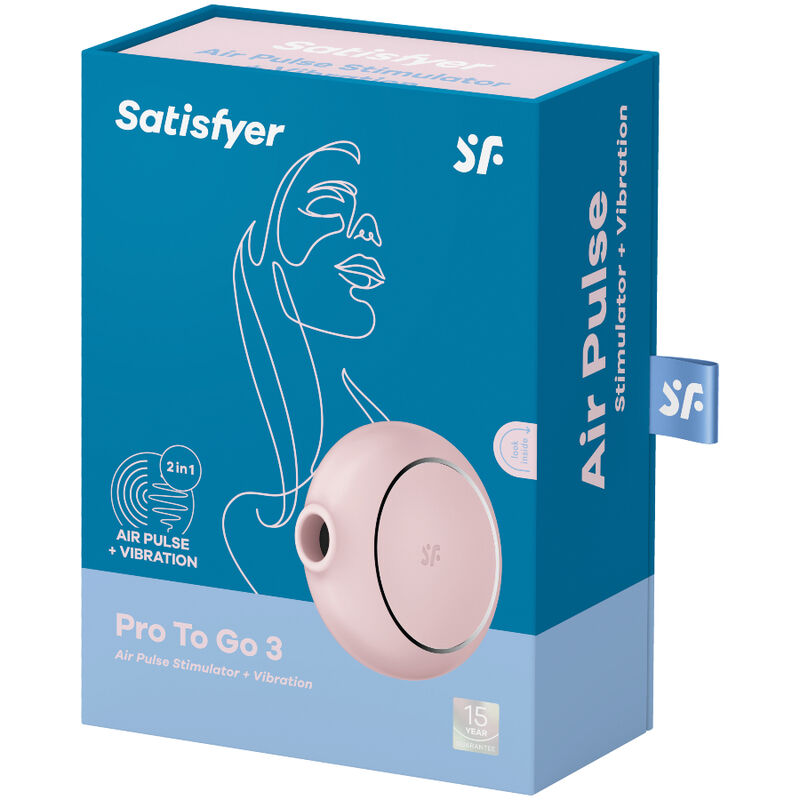 SATISFYER - STIMULATEUR ET VIBRATEUR DOUBLE AIR PULSE PRO TO GO 3 ROSE – Image 5