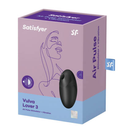 SATISFYER - VULVA LOVER 3 ESTIMULADOR Y VIBRADOR NEGRO - Imagen 4