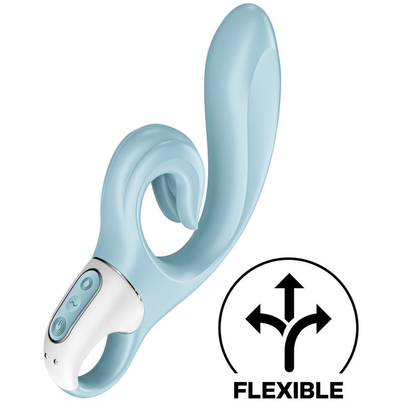 SATISFYER - LOVE ME VIBRADOR RABBIT AZUL - Imagen 2