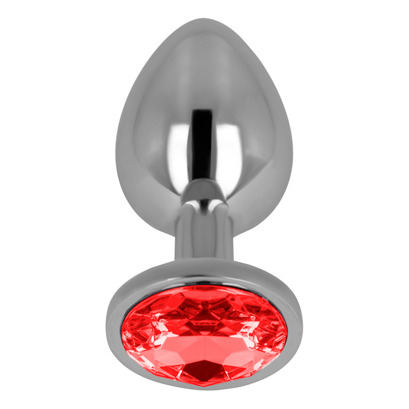 OHMAMA - PLUG ANAL CON CRISTAL ROJO 8 CM - Imagen 2
