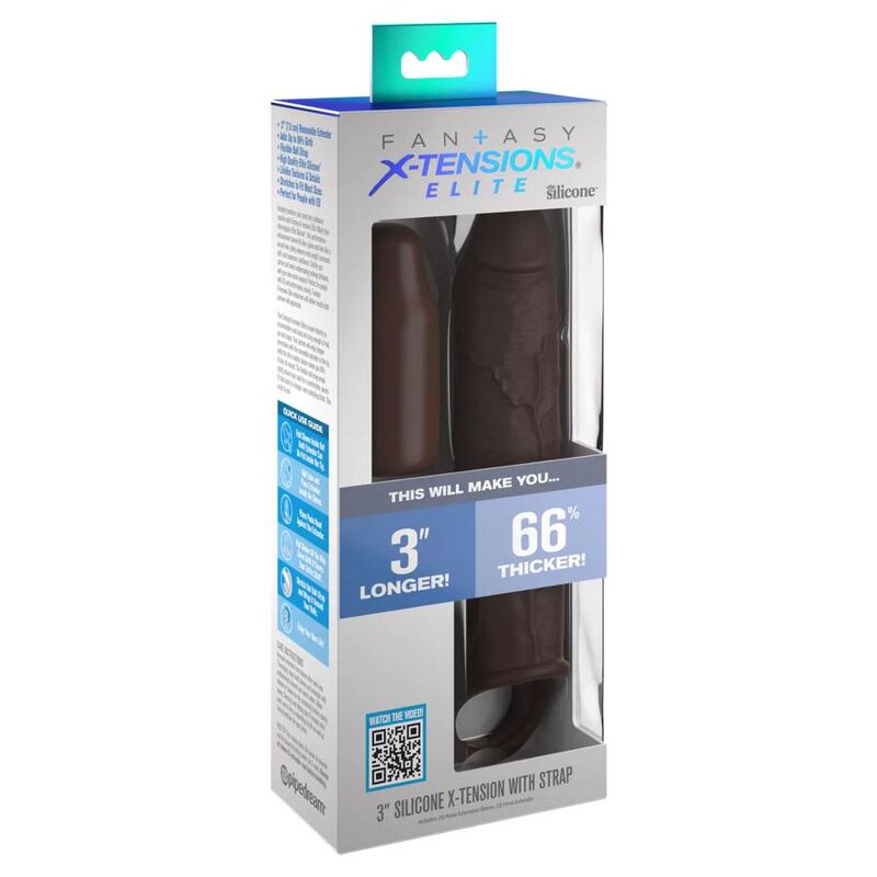 FANTASY X- TENSIONS - PIPEDREAMS EXTENSIÓN W STRAP 17,78 CM BROWN - Imagen 3