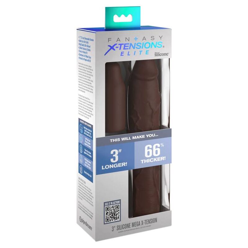 FANTASY X- TENSIONS - PIPEDREAMS SLEEVE 22,86 CM + 7,62 CM PLUG BROWN - Imagen 3