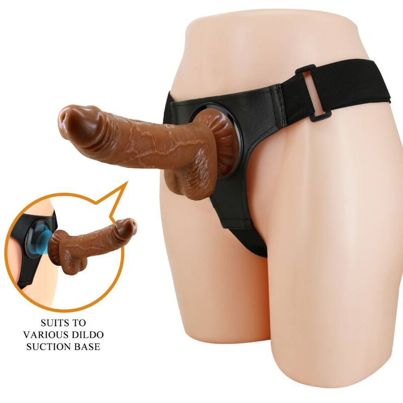 PRETTY LOVE - HARNESS BRIEFS ARNÉS UNIVERSAL CON DILDO MICHEAL 20 CM NEGRO - Imagen 2