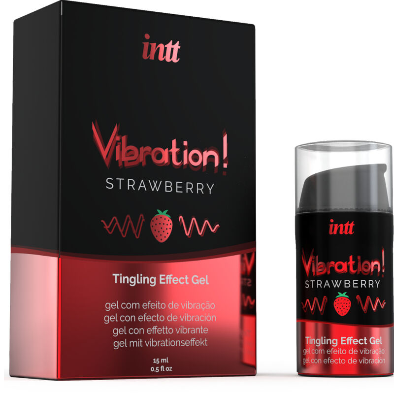 INTT - KRAFTVOLLES INTIMSTIMULIERENDES FLÜSSIGES VIBRATIONSGEL ERDBEERE 15 ML – Bild 2