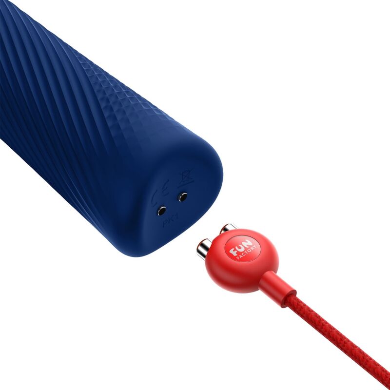 FUN FACTORY - VIM BAGUETTE RUMBLE VIBRANTE RECHARGEABLE EN SILICONE BLEU MINUIT – Image 4