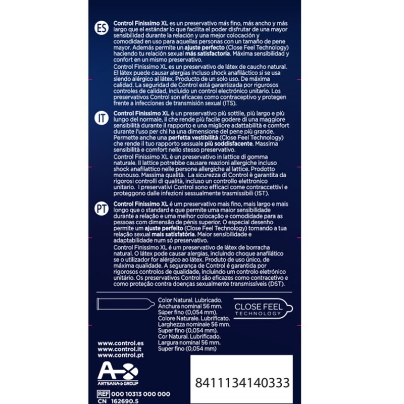 CONTROL - FINISSIMO XL KONDOME 12 EINHEITEN – Bild 2