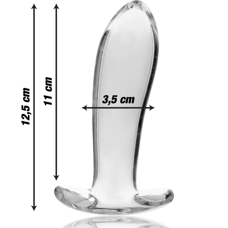 NEBULA SERIES BY IBIZA - MODEL 5 ANAL PLUG BOROSILICATE GLASS CLEAR 12.5 CM -O- 3.5 CM - Image 3