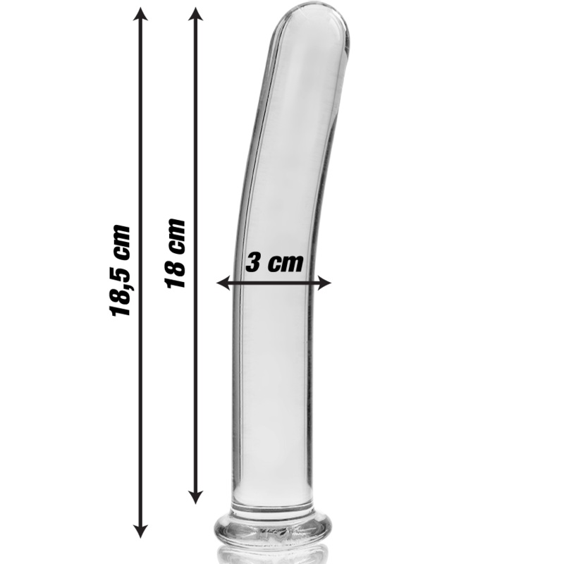 NEBULA SERIES BY IBIZA - MODÈLE 17 GODE EN VERRE BOROSILICATE CLAIR 18.5 CM -O- 3 CM – Image 3
