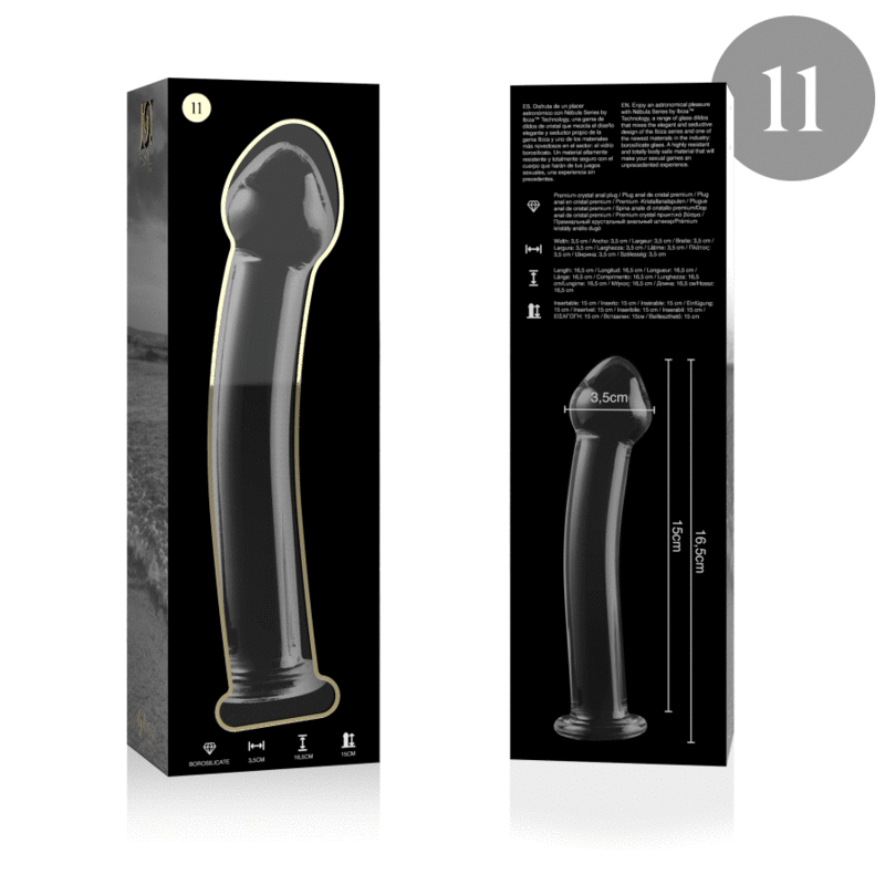 NEBULA SERIES BY IBIZA - MODÈLE 11 GODE EN VERRE BOROSILICATE CLAIR 16 CM -O- 3 CM – Image 4