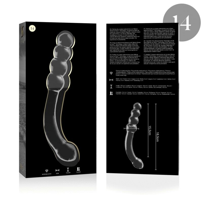 NEBULA SERIES BY IBIZA - MODELO 14 DILDO CRISTAL TRANSPARENTE 18.5 CM -O- 3 CM - Imagen 4
