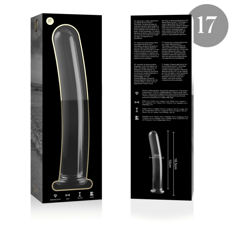 NEBULA SERIES BY IBIZA - MODÈLE 17 GODE EN VERRE BOROSILICATE CLAIR 18.5 CM -O- 3 CM – Image 4