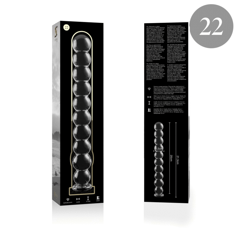 NEBULA SERIES BY IBIZA - MODELO 22 DILDO VIDRO BOROSILICADO TRANSPARENTE 21.5 CM -O- 2.5 CM - Image 4