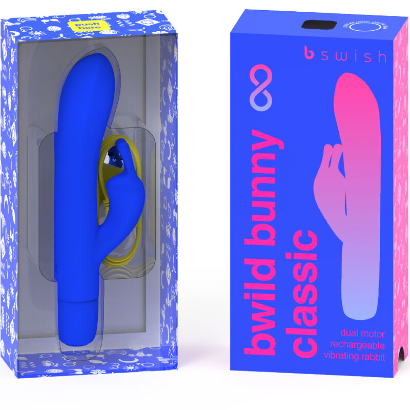 B SWISH - BWILD BUNNY INFINITE KLASSISCHER WIEDERAUFLADBARER VIBRATOR AUS BLAUEM SILIKON – Bild 2