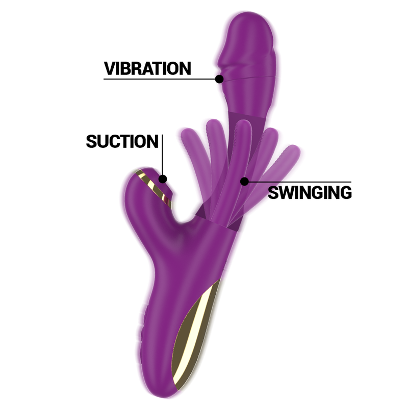INTENSE - ATENEO VIBRATEUR MULTIFONCTION RECHARGEABLE 7 VIBRATIONS AVEC LANGUE OSCILLANTE ET ASPIRATION VIOLETTE – Image 3