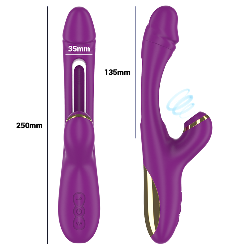 INTENSE - ATENEO VIBRATEUR MULTIFONCTION RECHARGEABLE 7 VIBRATIONS AVEC LANGUE OSCILLANTE ET ASPIRATION VIOLETTE – Image 4