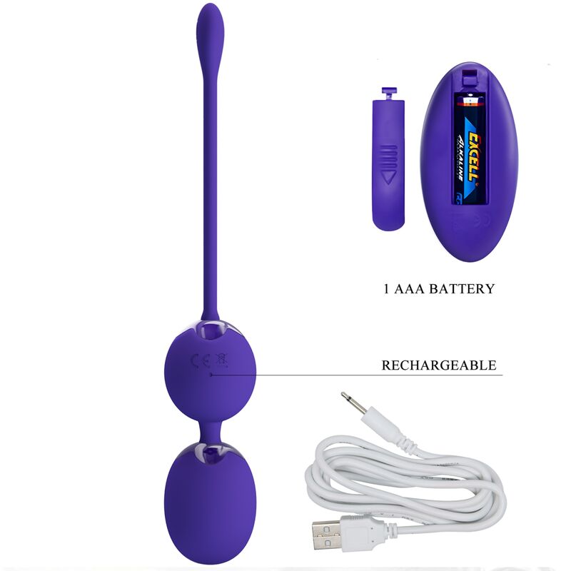 PRETTY LOVE - WILLIE YOUTH BOLAS CONTROL REMOTO VIBRACIÓN VIOLETA - Imagen 5