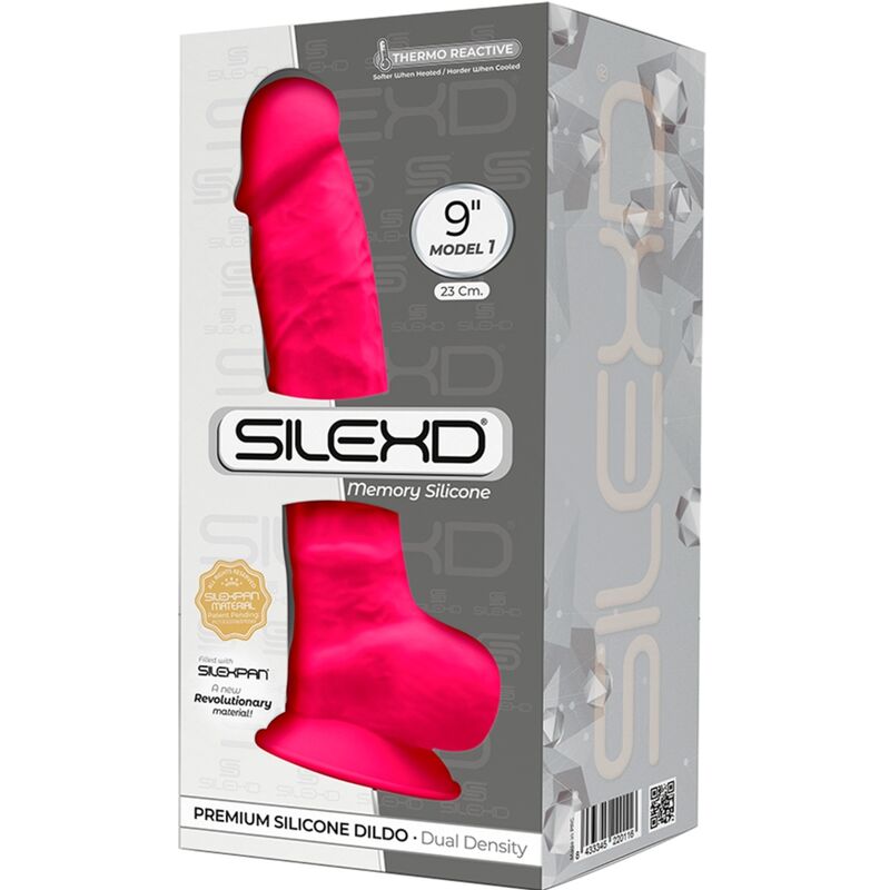 SILEXD - MODEL 1 REALISTISCHER PENIS PREMIUM SILEXPAN SILIKON FUCHSIA 23 CM – Bild 3