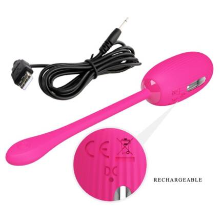 PRETTY LOVE - DOREEN HUEVO VIBRADOR RECARGABLE MAGENTA CONTROL REMOTO - Imagen 5