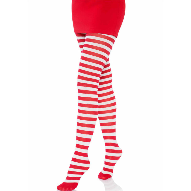 LEG AVENUE - MEDIAS DE RAYAS BLANCO/ROJO - Imagen 2