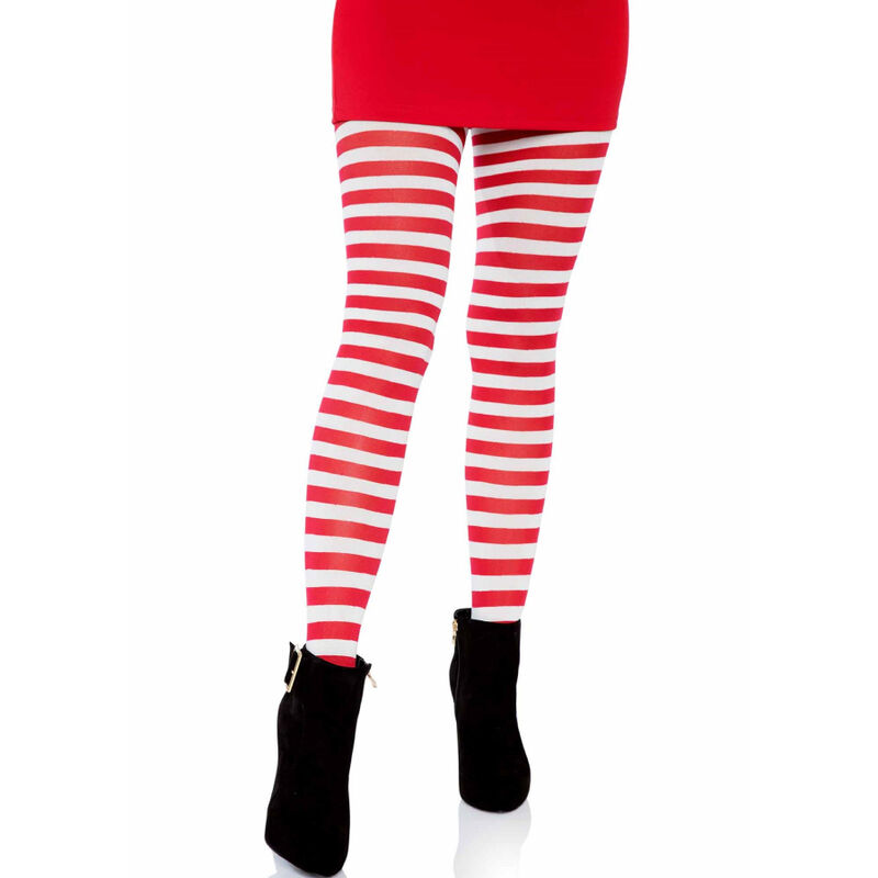 LEG AVENUE - MEDIAS DE RAYAS BLANCO/ROJO - Imagen 4