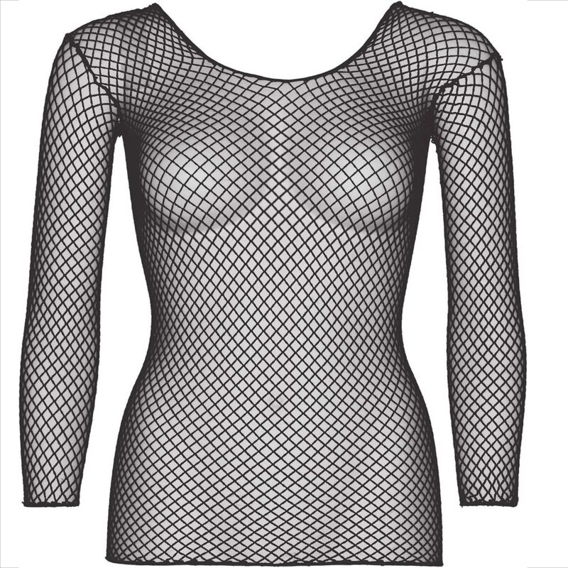 LEG AVENUE - NETZ LANGARM T-SHIRT SCHWARZ – Bild 4