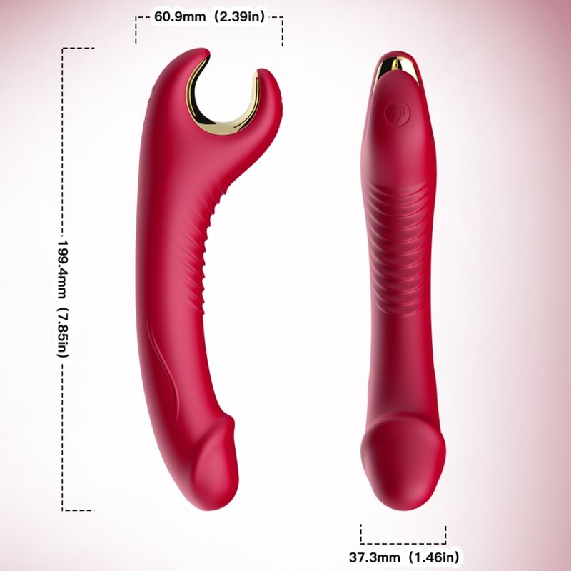 ARMONY - VIBRATEUR & ROTATEUR PRINCE DILDO ROUGE – Image 3