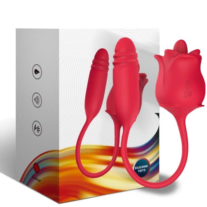 ARMONY - 3-EN-1 ROSE, STIMULATEUR, ASPIRATION ET UP&DOWN AVEC QUEUE ROUGE – Image 5