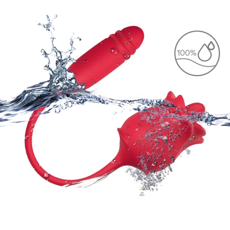 ARMONY - 3-EN-1 ROSE, STIMULATEUR, ASPIRATION ET UP&DOWN AVEC QUEUE ROUGE – Image 3