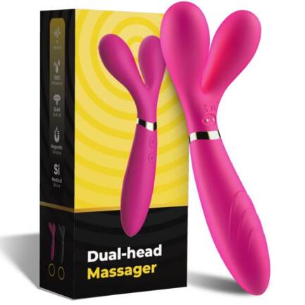 ARMONY - Y-WAND MASAJEADOR  VIBRADOR CABEZA DOBLE FUCSIA - Imagen 5