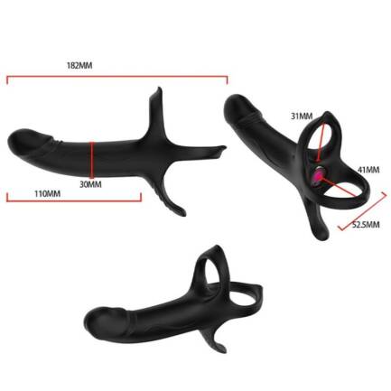 ARMONY - DILDO CON ANILLO  VIBRADOR CONTROL REMOTO NEGRO - Imagen 3