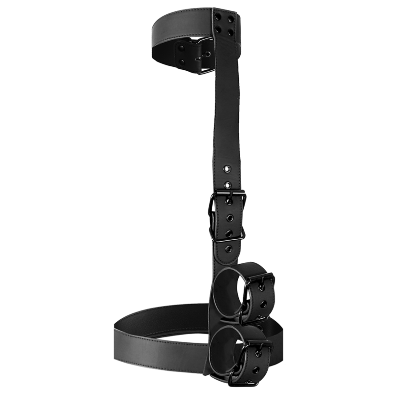 FETISH SUBMISSIVE BONDAGE - CONJUNTO DE SUJECIÓN PARA EL CUERPO DE CUELLO Y MUÑEQUERAS - Imagen 4