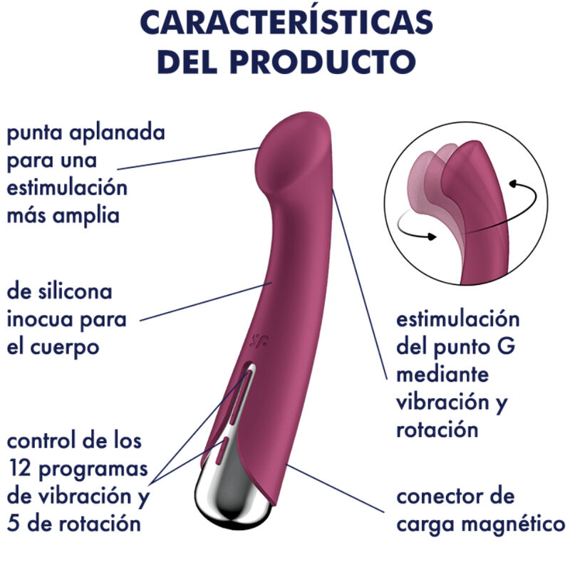 SATISFYER - SPINNING G-SPORT 1 VIBRATEUR ROTATOR ROUGE – Image 5