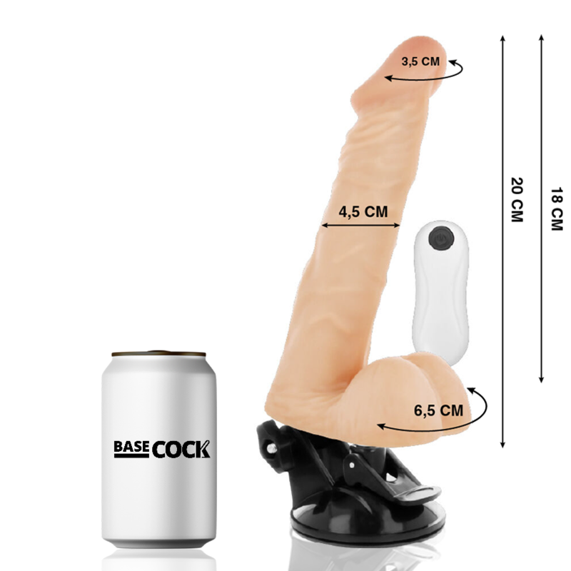 BASECOCK - VIBRATEUR ARTICULABLE TÉLÉCOMMANDE NATUREL 20 CM -O- 4.5 CM – Image 2